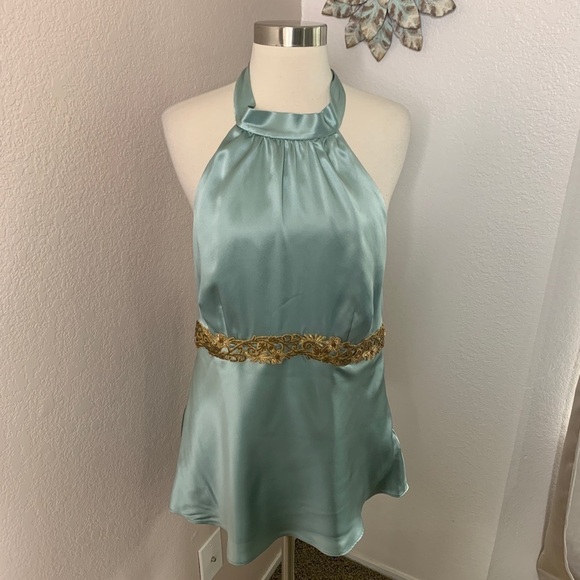 Laundry By Shelli Segal 100% Silk Halter Blouse - Picture 11 of 11